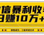 微信暴利收单日赚10万+,IP精准流量黑洞与三板斧成交术帮助你迅速步入正轨(完结)-私藏资源社