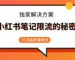 小红书笔记限流的秘密,被限流的笔记独家解决方案,打造高质量账号(共3节视频)-私藏资源社