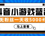 赚钱计划:抖音小游戏蓝海项目,无粉丝一天收入5000+-私藏资源社