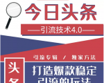 今日头条引流技术4.0,微头条实战细节,微头条引流核心技巧分析,快速发布引流玩法-私藏资源社