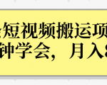 操作性非常强的头条号短视频搬运项目,3分钟学会,轻松月入8000+-私藏资源社