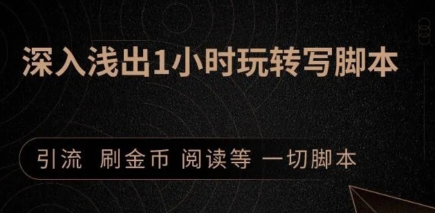 引流脚本实战课：1小时深入浅出视频实操讲解，教你0基础学会写引流脚本-私藏资源社
