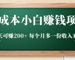 零成本小白赚钱实操项目,一天可赚200+ 每个月多一份收入来源-私藏资源社