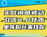 实战闲鱼被动引流4.0技术,坐等粉丝来找你,实操演示日加200+精准粉-私藏资源社