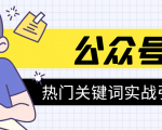 《公众号热门关键词实战引流特训营》5天涨5千精准粉,单独广点通每天赚百元-私藏资源社
