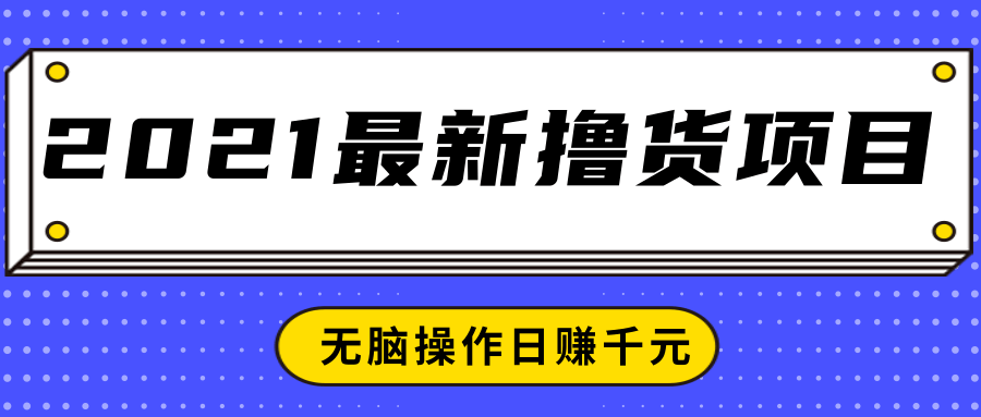 2021最新撸货项目，一部手机即可实现无脑操作轻松日赚千元-私藏资源社