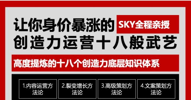 让你的身价暴涨的创造力运营十八般武艺 高度提炼的18个创造力底层知识体系-私藏资源社