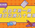 清和行记引流训练营:小白不到一周便能日引流几十精准粉-私藏资源社