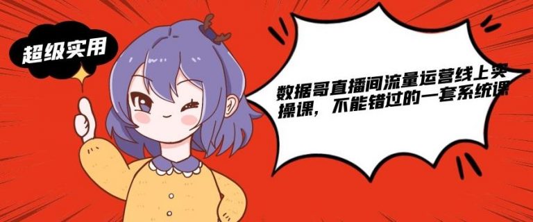 数据哥直播间流量运营线上实操课，不能错过的一套系统课-私藏资源社