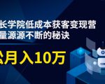 素宣成长学院低成本获客变现营,教你流量源源不断的秘诀,轻松月入10万-私藏资源社