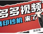 拼多多视频搬砖印钞机玩法,2021年最后一个短视频红利项目-私藏资源社