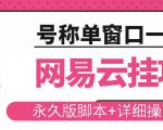 网易云挂机项目云梯挂机计划,永久版脚本+详细操作视频-私藏资源社