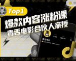 【毒舌电影合伙人亲授】抖音爆款内容涨粉课,5000万抖音大号首次披露涨粉机密-私藏资源社