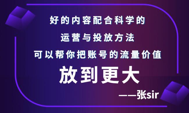 张sir账号流量增长课，告别海王流量，让你的流量更精准-私藏资源社