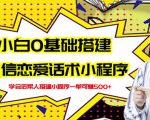 新手0基础搭建微信恋爱话术小程序,一单赚几百【视频教程+小程序源码】-私藏资源社