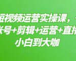 晨哥·短视频运营实操课,一部手机,账号+剪辑+运营+直播,从小白到大咖-私藏资源社