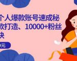 小红书个人爆款账号速成秘籍，爆款打造、10000+粉丝引流秘诀-私藏资源社