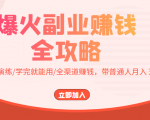爆火副业赚钱全攻略:实打实演练/学完就能用/全渠道赚钱,带普通人月入3万元-私藏资源社