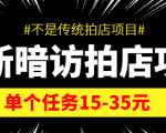 最新暗访拍店信息差项目,单个任务15-35元(不是传统拍店项目)-私藏资源社