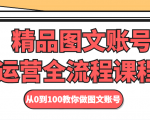 精品图文账号运营全流程课程 从0到100教你做图文账号-私藏资源社