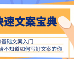 快速文案宝典,0基础文案入门,给不知道如何写好文案的你-私藏资源社