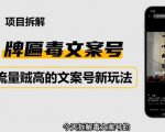 2023抖音快手毒文案新玩法，牌匾文案号，起号快易变现-私藏资源社