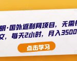 倪叶明·国外返利网项目,无需懂任何英文,每天2小时,月入3500美金-私藏资源社