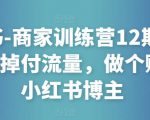 小红书-商家训练营12期：让商家丢掉付流量，做个赚钱的小红书博主-私藏资源社
