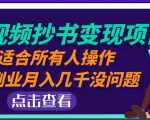黄岛主中视频抄书变现项目:适合所有人操作,当副业月入几千没问题!-私藏资源社