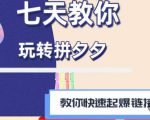 拼多多快速起爆链接思路1.0课程,七天教你玩转拼夕夕,教你快速起爆链接-私藏资源社