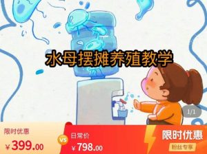 水母摆摊教学,包括摆摊技术、养殖技术、拿货渠道、抖音运营等-私藏资源社