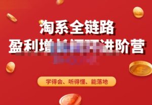 淘系全链路盈利增长闭环进阶营,融合全店动销,学得会、听得懂、能落地!-私藏资源社