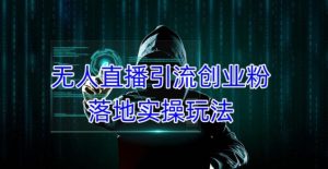 外面收费3980的无人直播引流创业粉落地实操玩法,单日引100+精准创业粉-私藏资源社