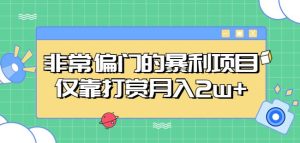 非常偏门的暴利项目,仅靠打赏月入2w+-私藏资源社