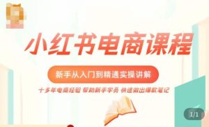 小红书电商新手入门到精通实操课,从入门到精通做爆款笔记,开店运营-私藏资源社