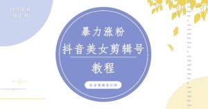 抖音快手暴力涨粉美女混剪视频教程，百分百过原创图片教程！附带违规申诉方法-私藏资源社