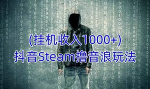 抖音Steam撸音浪玩法,挂机一天收入1000+不露脸 不说话 不封号 社恐人群福音-私藏资源社