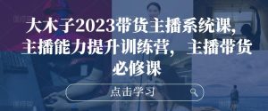 大木子2023带货主播系统课,主播能力提升训练营,主播带货必修课-私藏资源社