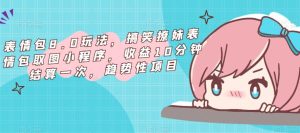 表情包8.0玩法,搞笑撩妹表情包取图小程序,收益10分钟结算一次,趋势性项目-私藏资源社