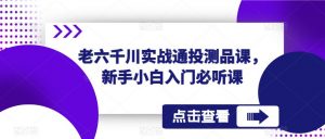 老六千川实战通投测品课，新手小白入门必听课-私藏资源社