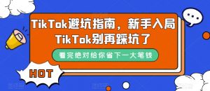 TikTok避坑指南,新手入局TikTok别再踩坑了-私藏资源社