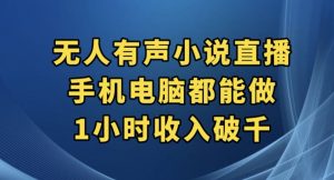 抖音无人有声小说直播,手机电脑都能做,1小时收入破千【揭秘】-私藏资源社