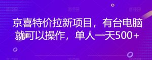 京喜特价拉新新玩法,有台电脑就可以操作,单人一天500+【揭秘】-私藏资源社