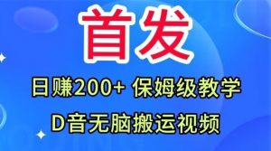 首发,抖音无脑搬运视频,日赚200+保姆级教学【揭秘】-私藏资源社