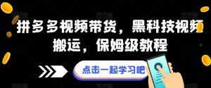 拼多多视频带货,黑科技视频搬运,保姆级教程-私藏资源社