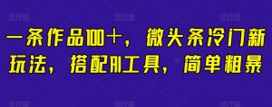 一条作品100+,微头条冷门新玩法,搭配AI工具,简单粗暴【揭秘】-私藏资源社