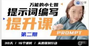 小七姐的提示词编写提升课,30天16个课时,从悉维到行动-私藏资源社