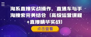 淘系直搜实战操作,直通车与手淘搜索完美结合(高级运营课程+直搜精华实战)-私藏资源社
