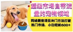 超级市场自带流量的宠物领域,同城萌宠项目冷门方法打破热门市场,小白轻松600+-私藏资源社