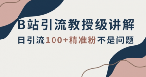 B站引流教授级讲解,细节满满,日引流100+精准粉不是问题【揭秘】-私藏资源社